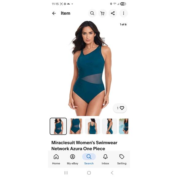 Miraclesuit Azura One Piece Swimsuit Women’s 14 Green Slimming Tummy Control - Picture 2 of 7